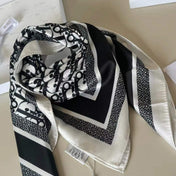 CD SCARF IN BLACK MONOGRAM PATTERN SILK