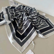 CD SCARF IN BLACK MONOGRAM PATTERN SILK