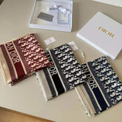 CD SCARF IN BLACK MONOGRAM PATTERN SILK