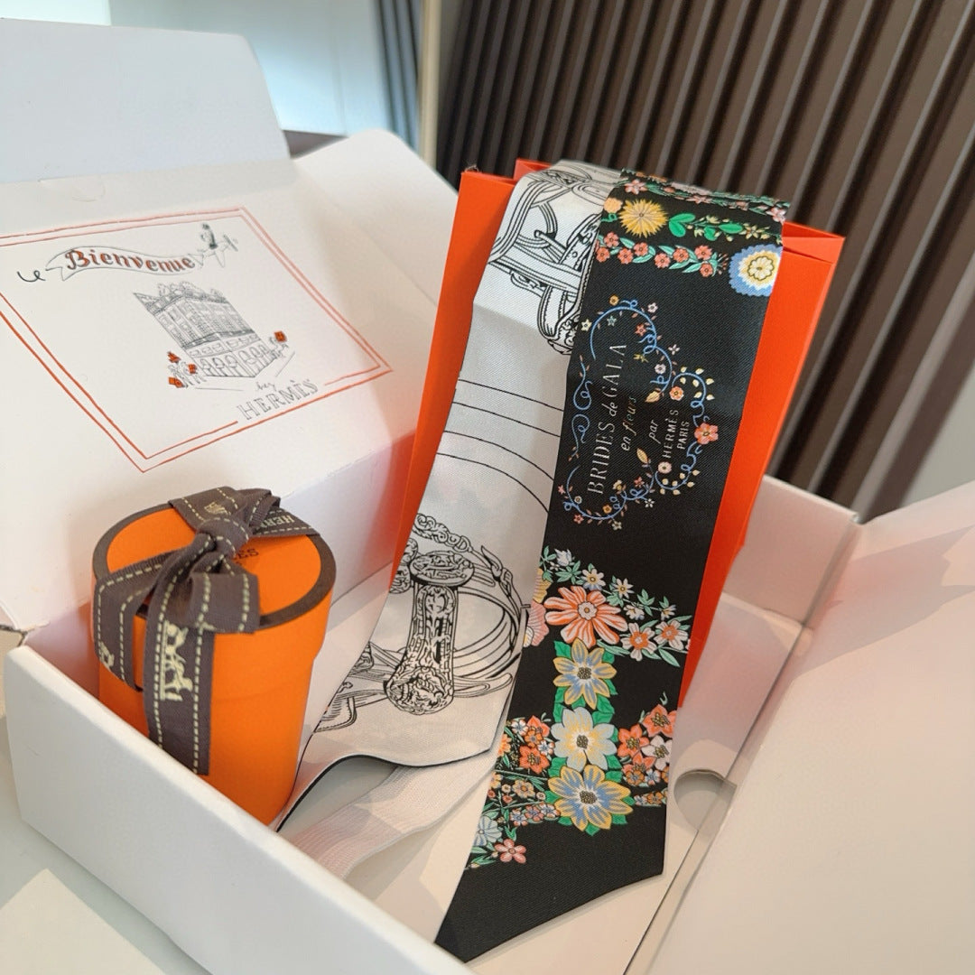 HERMES 25S SILK NECKERCHIEF 86 IN SILK 714377