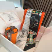 HERMES 25S SILK NECKERCHIEF 86 IN SILK 714377