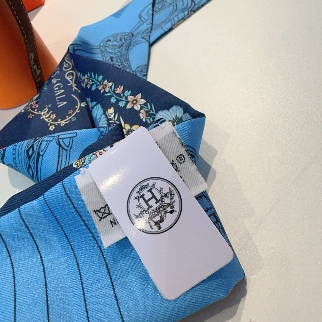 HERMES 25S SILK NECKERCHIEF 86 IN SILK 714380