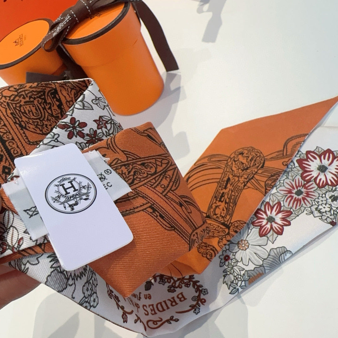 HERMES 25S SILK NECKERCHIEF 86 IN SILK 714381