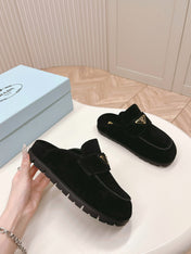 PRA SABOTS MULES BLACK SUEDE