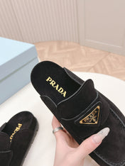 PRA SABOTS MULES BLACK SUEDE