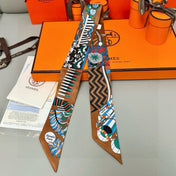 HERMES 25S SILK NECKERCHIEF 86 IN SILK 714345