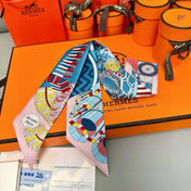 HERMES 25S SILK NECKERCHIEF 86 IN SILK 714346