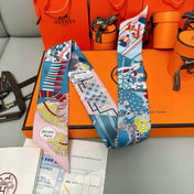 HERMES 25S SILK NECKERCHIEF 86 IN SILK 714346