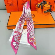 HERMES 25S SILK NECKERCHIEF 86 IN SILK 714347