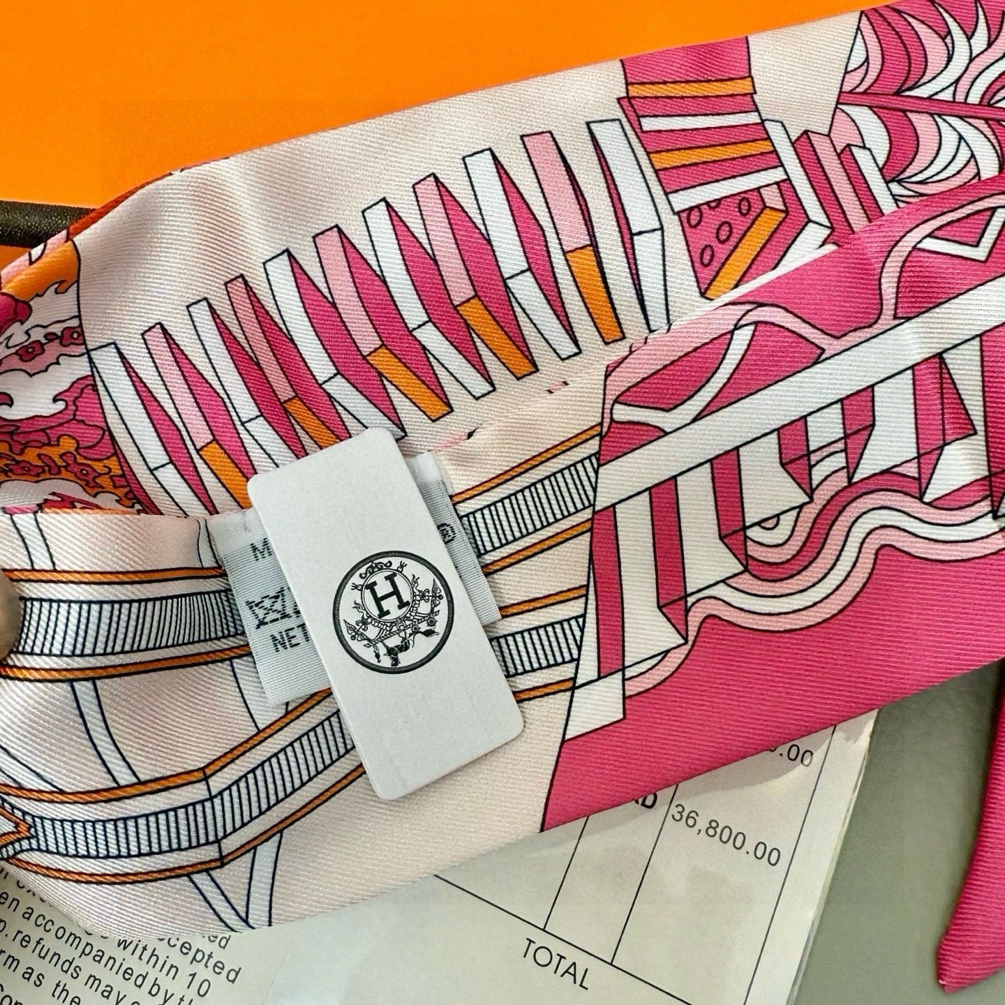 HERMES 25S SILK NECKERCHIEF 86 IN SILK 714347