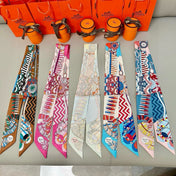 HERMES 25S SILK NECKERCHIEF 86 IN SILK 714347