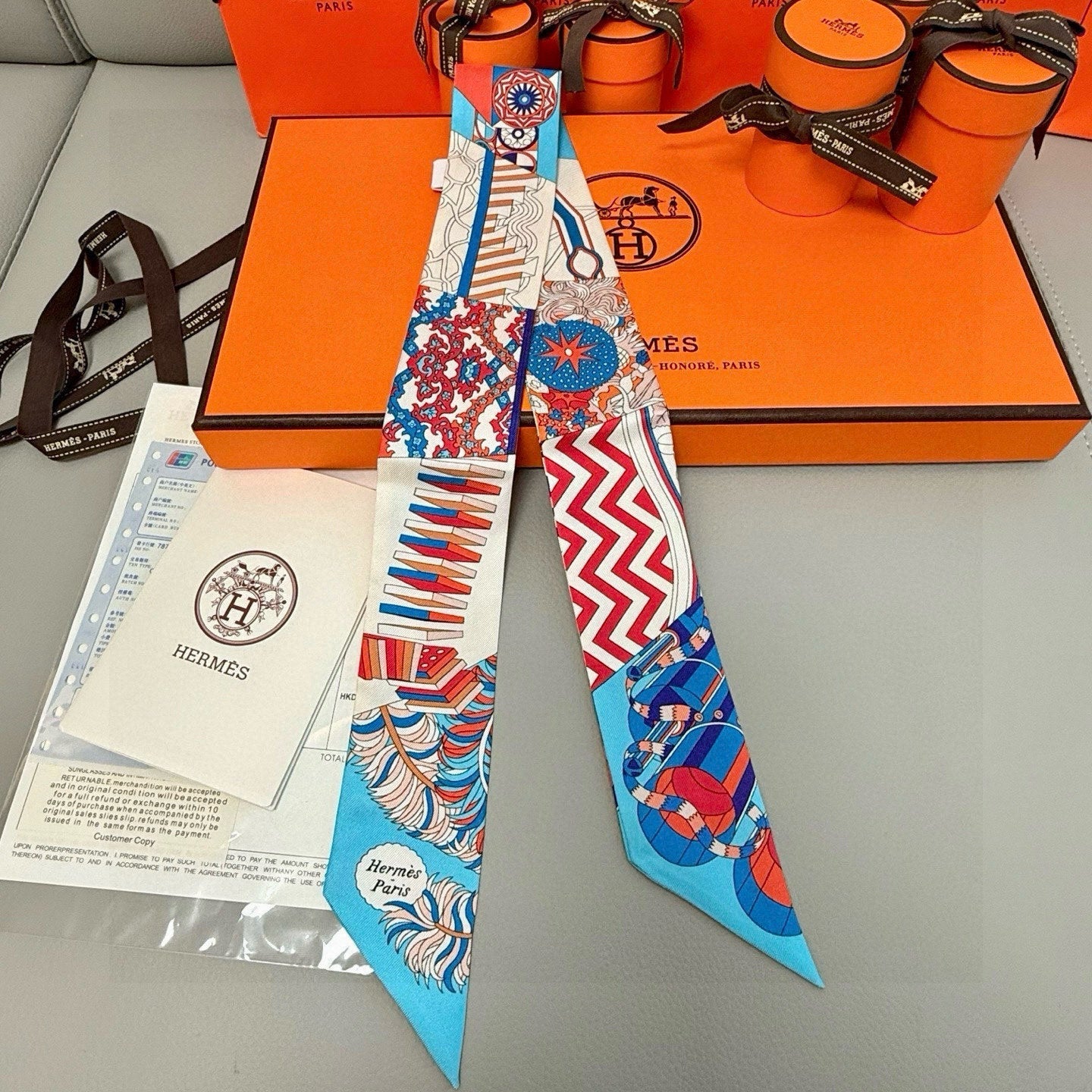 HERMES 25S SILK NECKERCHIEF 86 IN SILK 714348