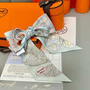 HERMES 25S SILK NECKERCHIEF 86 IN SILK 714349