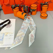 HERMES 25S SILK NECKERCHIEF 86 IN SILK 714349