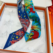 HERMES 25S SILK NECKERCHIEF 86 IN SILK 714353