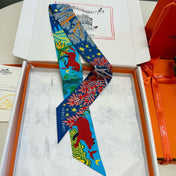 HERMES 25S SILK NECKERCHIEF 86 IN SILK 714353