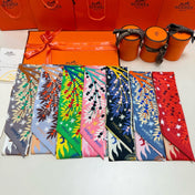 HERMES 25S SILK NECKERCHIEF 86 IN SILK 714357