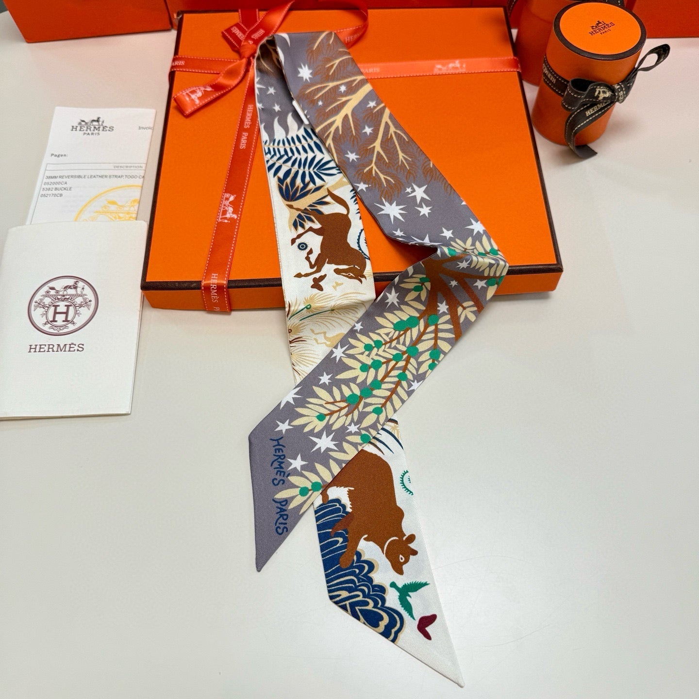 HERMES 25S SILK NECKERCHIEF 86 IN SILK 714356