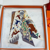 HERMES 25S SILK NECKERCHIEF 86 IN SILK 714356