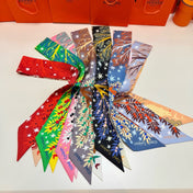 HERMES 25S SILK NECKERCHIEF 86 IN SILK 714356