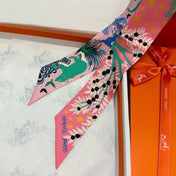 HERMES 25S SILK NECKERCHIEF 86 IN SILK 714357