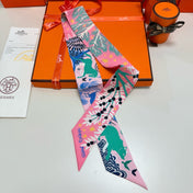 HERMES 25S SILK NECKERCHIEF 86 IN SILK 714357