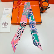 HERMES 25S SILK NECKERCHIEF 86 IN SILK 714357