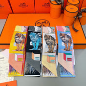 HERMES 25S SILK NECKERCHIEF 86 IN SILK 714360