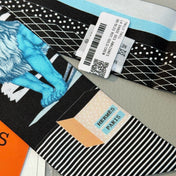 HERMES 25S SILK NECKERCHIEF 86 IN SILK 714361