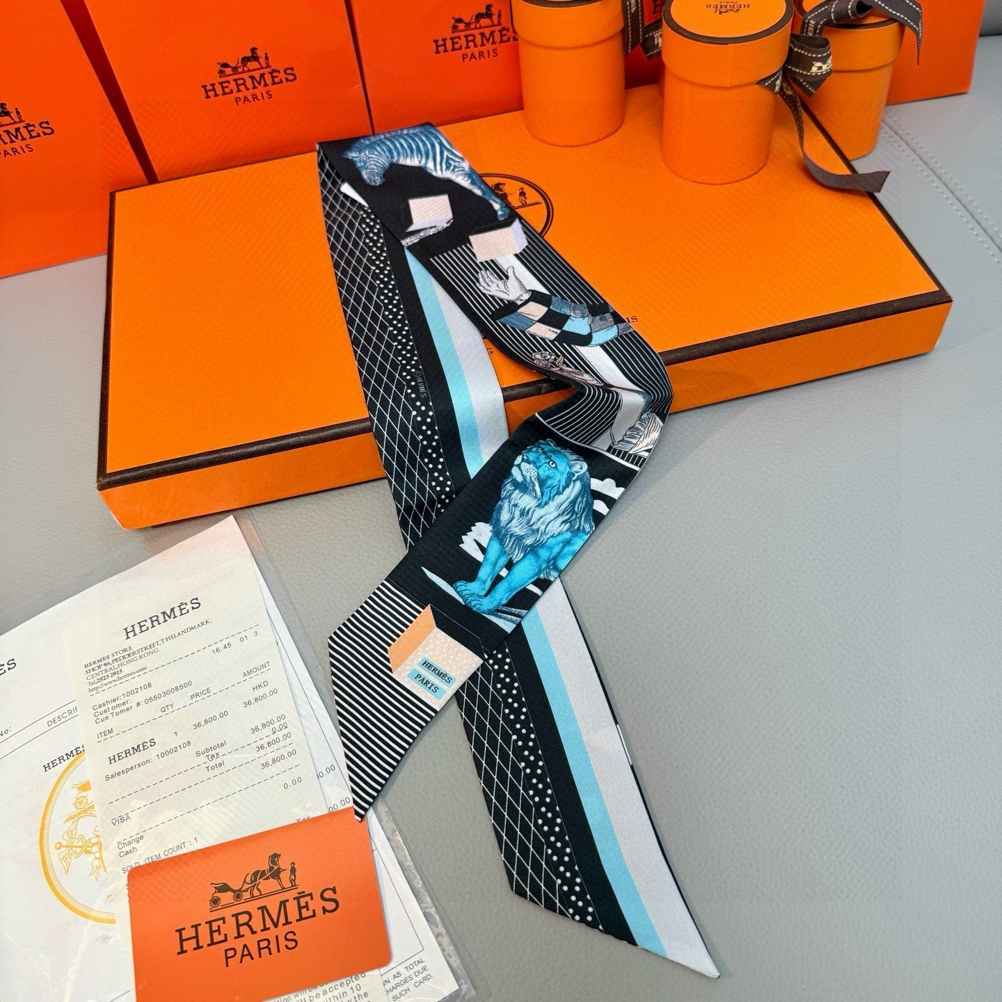 HERMES 25S SILK NECKERCHIEF 86 IN SILK 714361