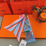 HERMES 25S SILK NECKERCHIEF 86 IN SILK 714362