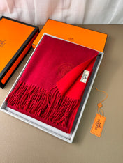 DOUBLE-FACE SCARF 200 CM IN CRIMSON RED CASHMERE