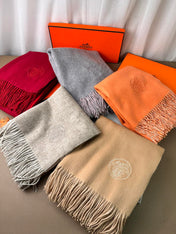 DOUBLE-FACE SCARF 200 CM IN CRIMSON RED CASHMERE