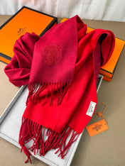 DOUBLE-FACE SCARF 200 CM IN CRIMSON RED CASHMERE