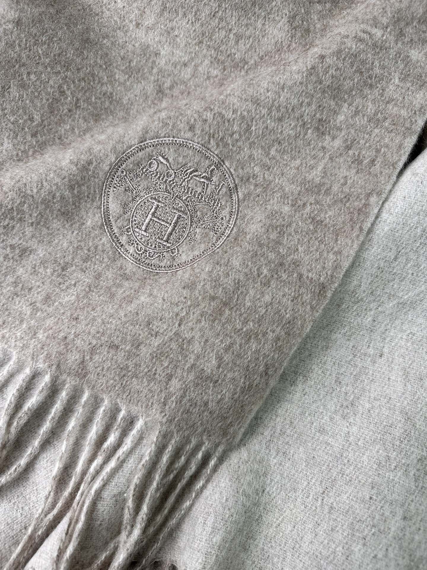DOUBLE-FACE SCARF 200 CM IN GREY CASHMERE