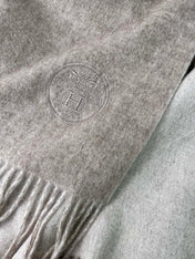 DOUBLE-FACE SCARF 200 CM IN GREY CASHMERE