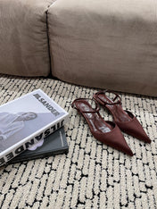 PRA SATIN SLINGBACK PUMPS CHOCOLATE