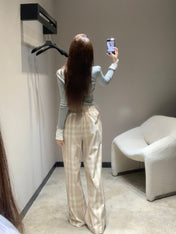 BURBERRY 25S PLAID STRAIGHT-LEG PANTS 091