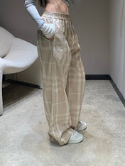 BURBERRY 25S PLAID STRAIGHT-LEG PANTS 091