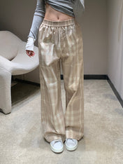 BURBERRY 25S PLAID STRAIGHT-LEG PANTS 091