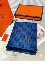 SCARF 200 CM IN COBALT BLUE MONOGRAM CASHMERE