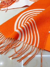 SCARF 180 CM IN FIRE ORANGE MIX WHITE CASHMERE