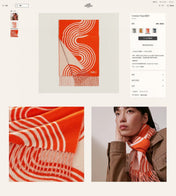 SCARF 180 CM IN FIRE ORANGE MIX WHITE CASHMERE