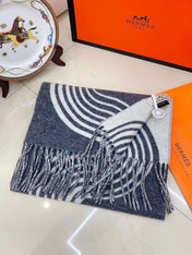 SCARF 180 CM IN SHARK GREY MIX WHITE CASHMERE