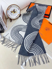 SCARF 180 CM IN SHARK GREY MIX WHITE CASHMERE