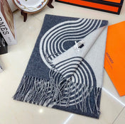 SCARF 180 CM IN SHARK GREY MIX WHITE CASHMERE