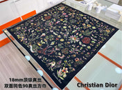 DIOR REVERSIBLE PRINTED SQUARE SCARF 90 CM IN BLACK SILK 735867