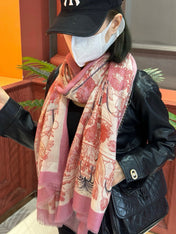 EXOTIC PARADISE CASHMERE SCARF 200 CM CREPE PINK MIX COLORFUL CASHMERE