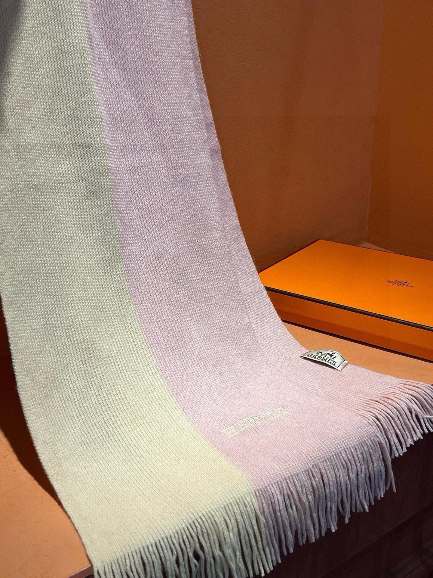 HIGH-END SCARF 180 IN LIGHT PINK MIX BEIGE CASHMERE