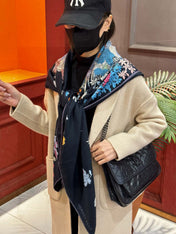 HERMES 25S SCARF 140 IN CASHMERE SILK 709657